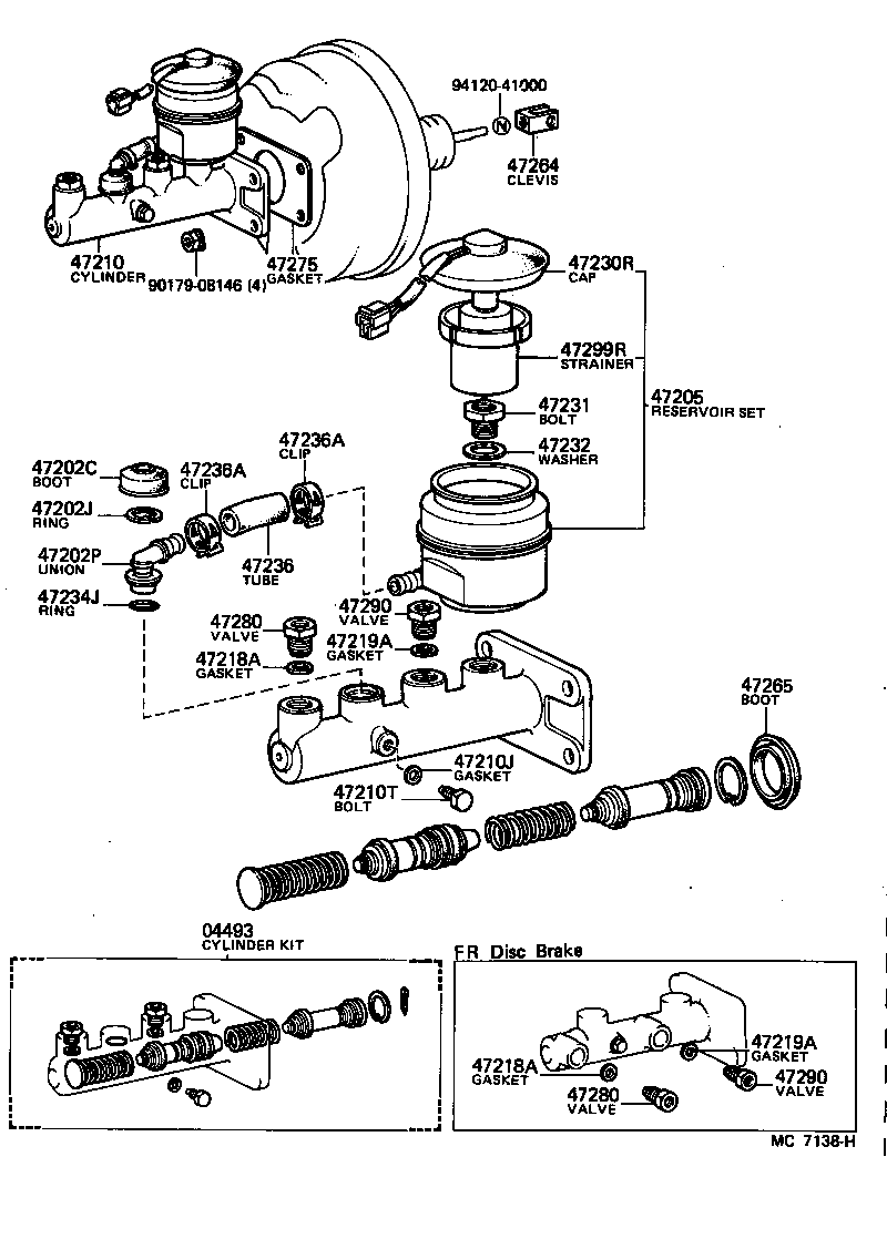 Главный тормозной цилиндр Toyota Ipsum SXM10/Nadia/Gaia 96-00 год, новый аналог 