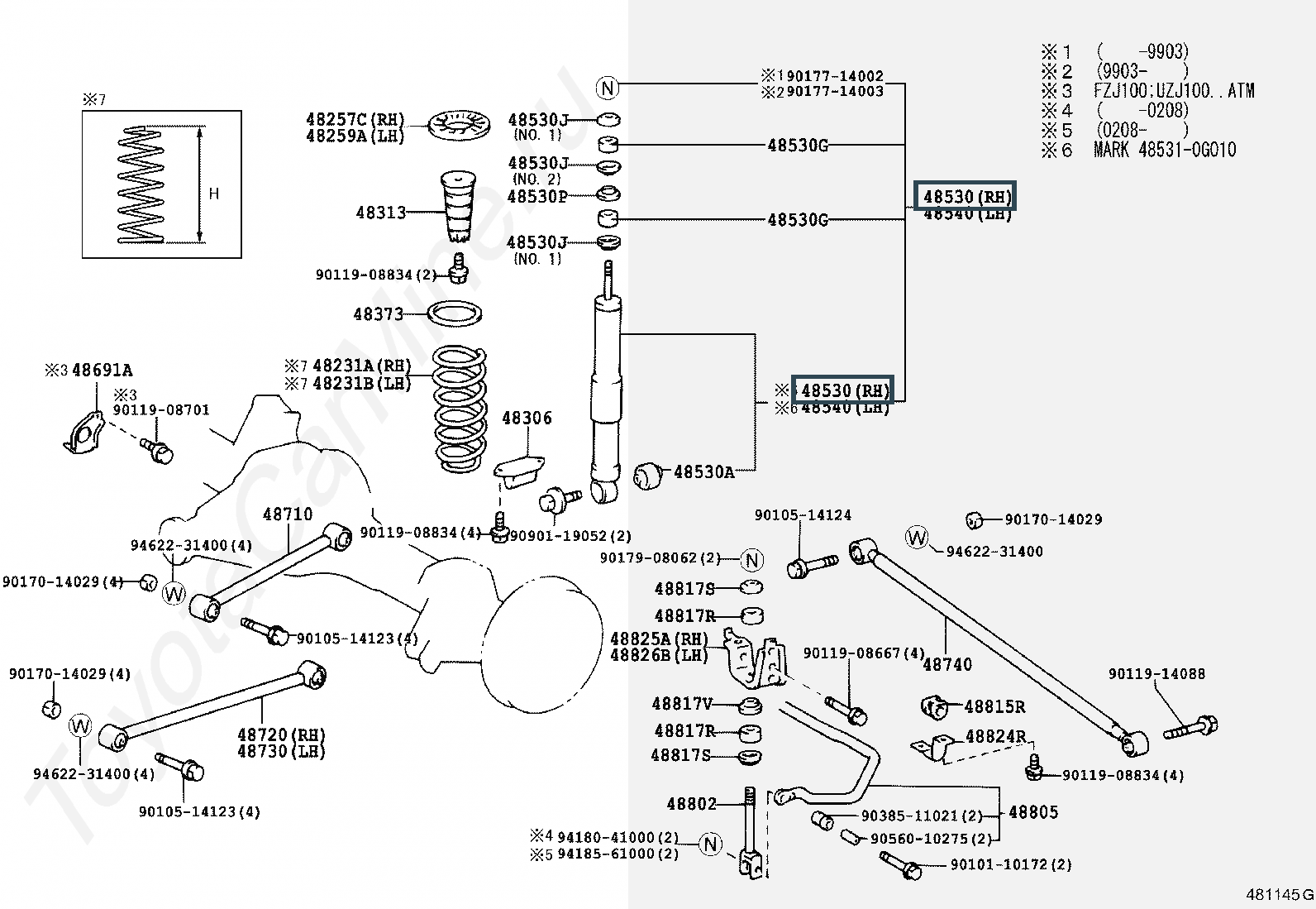 Амортизатор задний лексус lx470